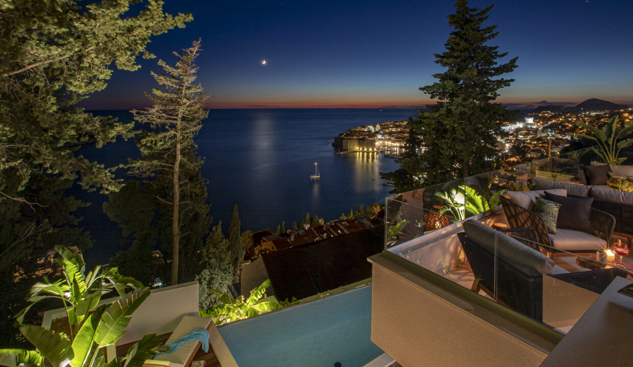 Blick auf die Altstadt von Dubrovnik, Villa Dubrovnik