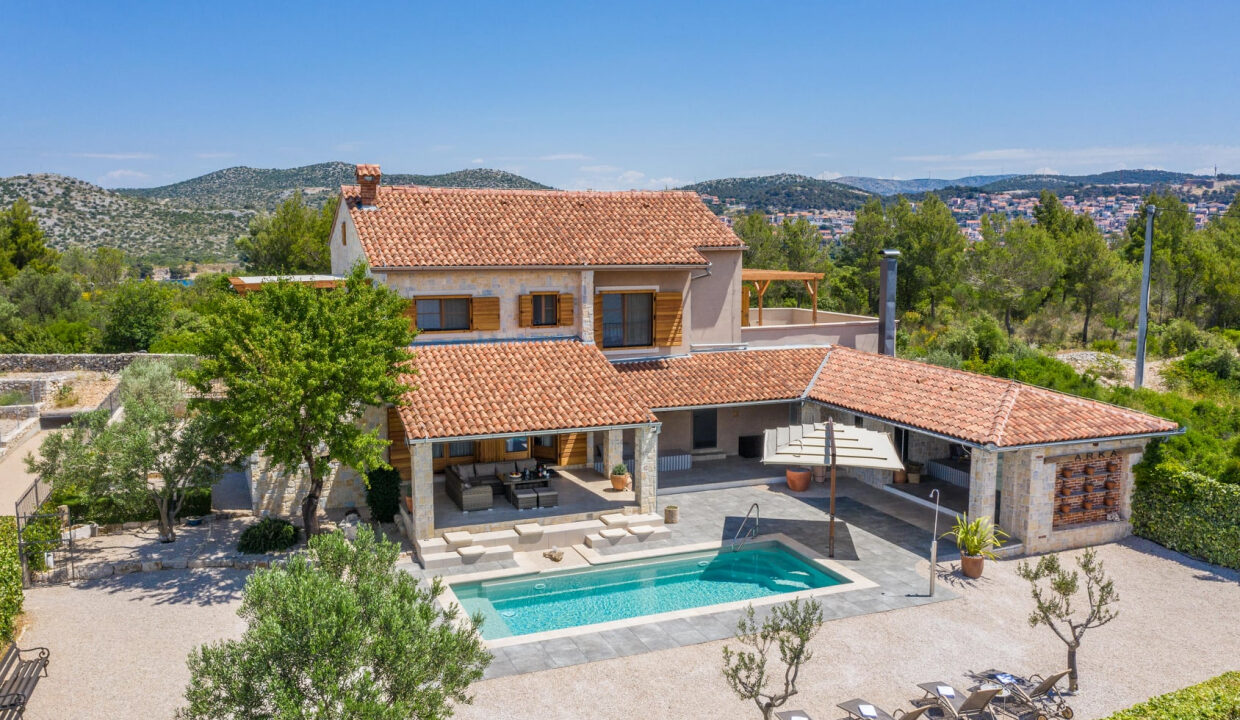 Außergewöhnliches Steinhaus Sibenik Stadtblick