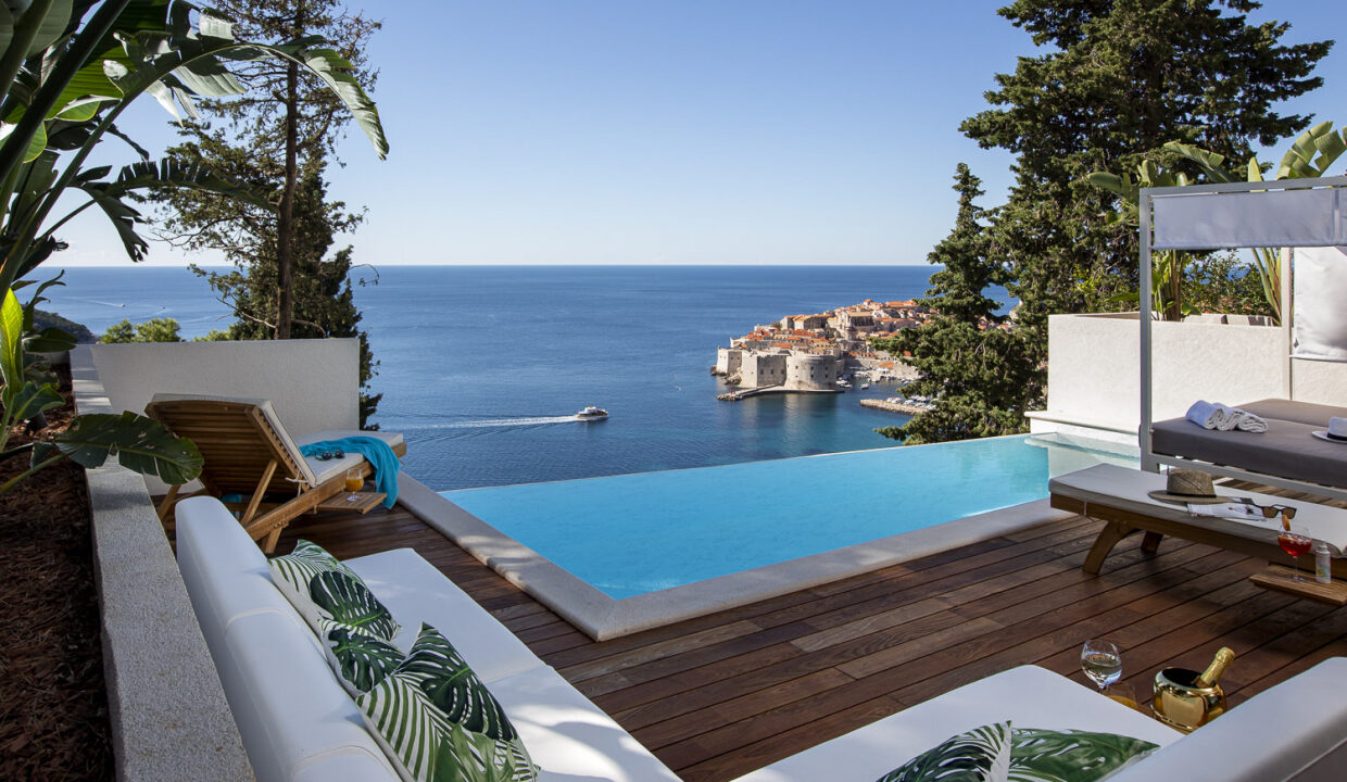 Blick auf die Altstadt von Dubrovnik, Villa Dubrovnik