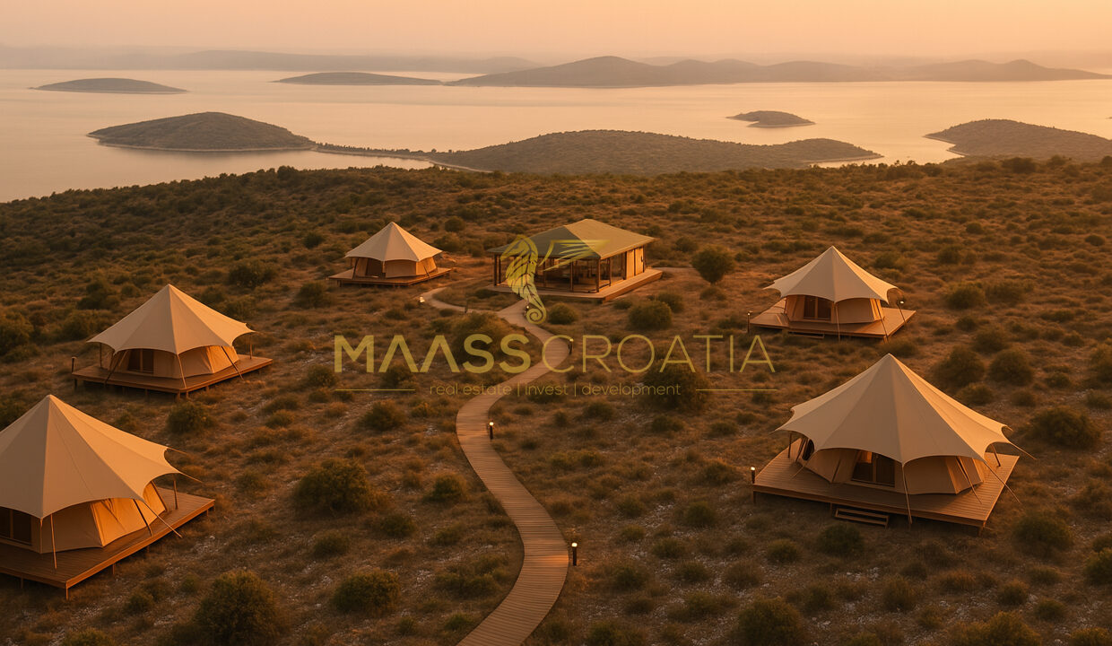 Sunset glamping tents